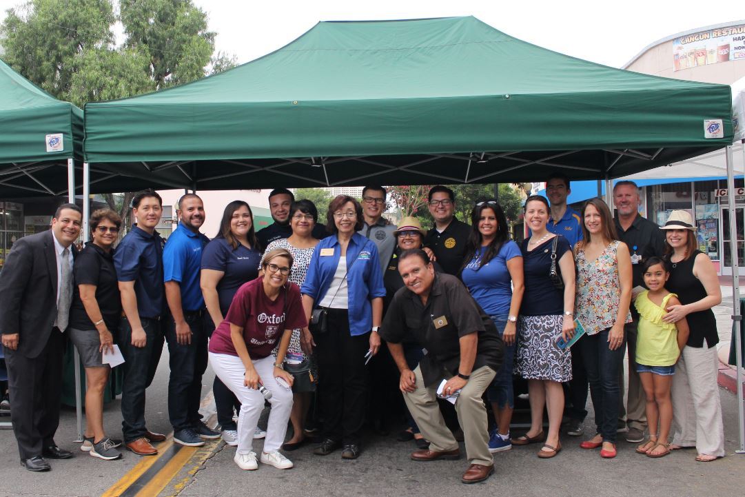 El Monte City Council and local dignitaries pose for a photo before writing inspirational notes for 